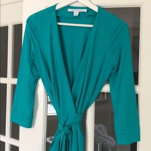Teal DVF wrap dress
